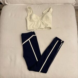 Ernest Leoty Cream Bralette and Navy Leggings Set